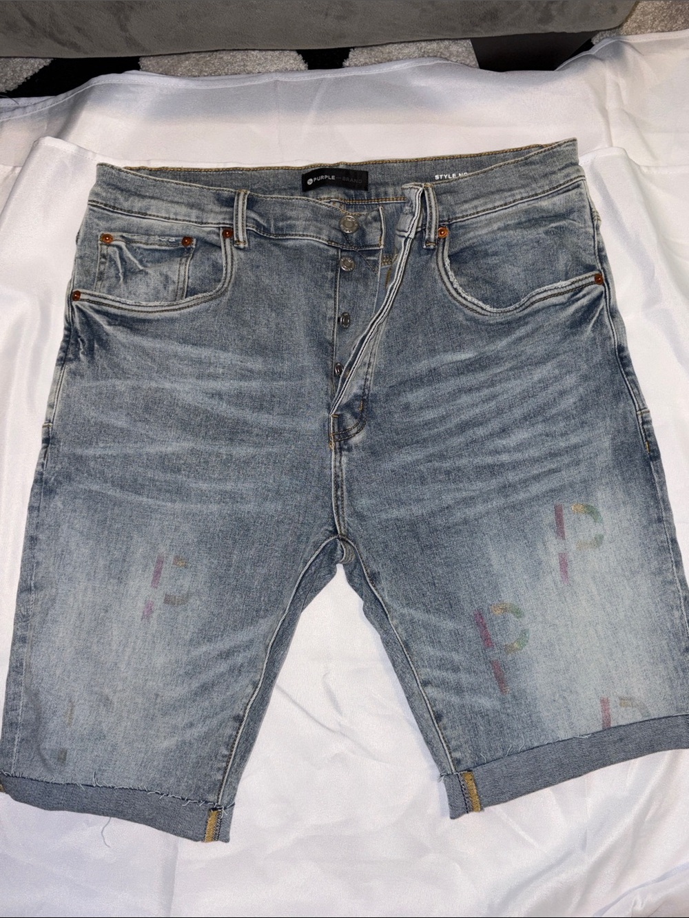 Purple Brand Men's Light Blue Denim Shorts - size 38/40